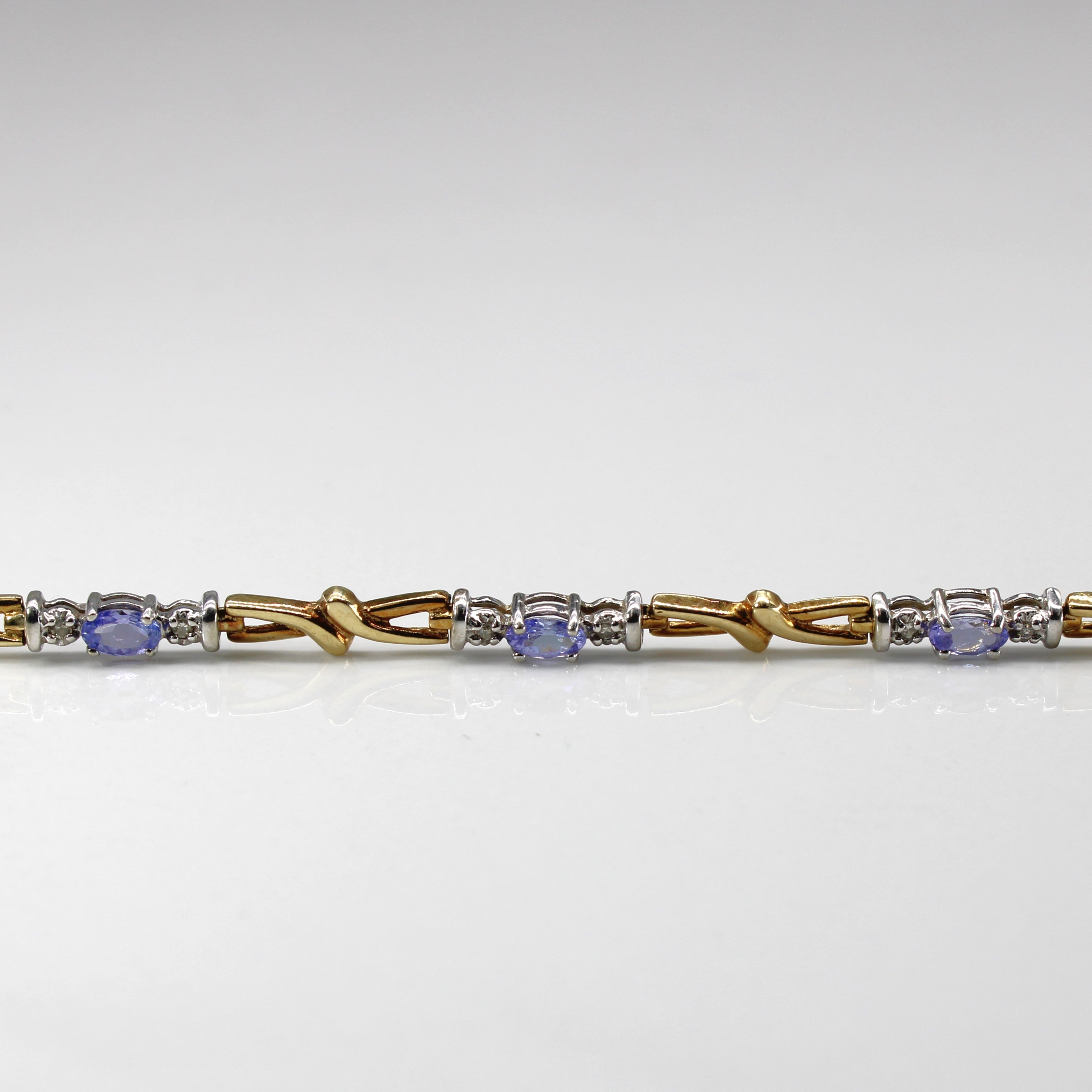 Tanzanite & Diamond Chain Bracelet | 1.40ctw | 0.14ctw | 7.5"|