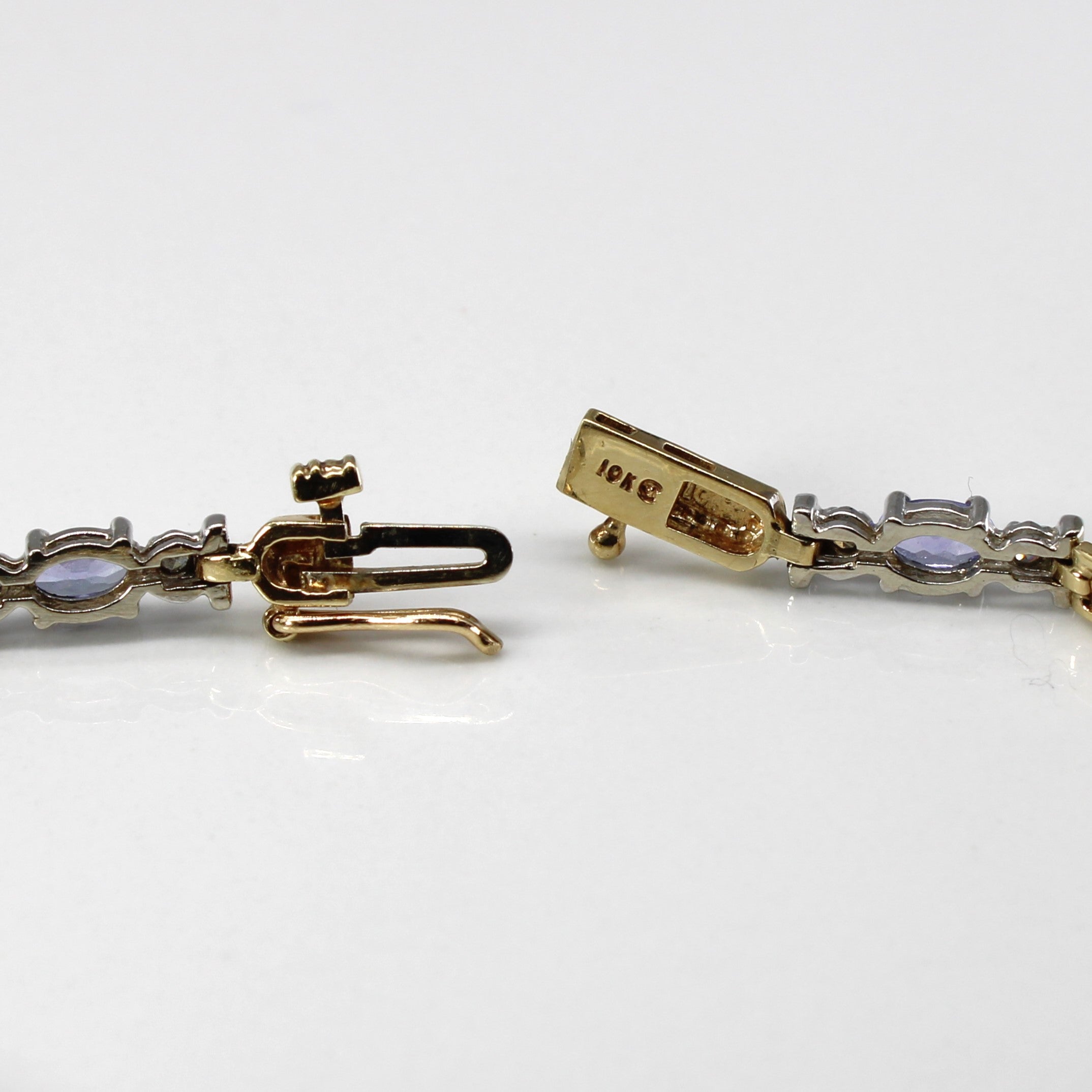 Tanzanite & Diamond Chain Bracelet | 1.40ctw | 0.14ctw | 7.5"|