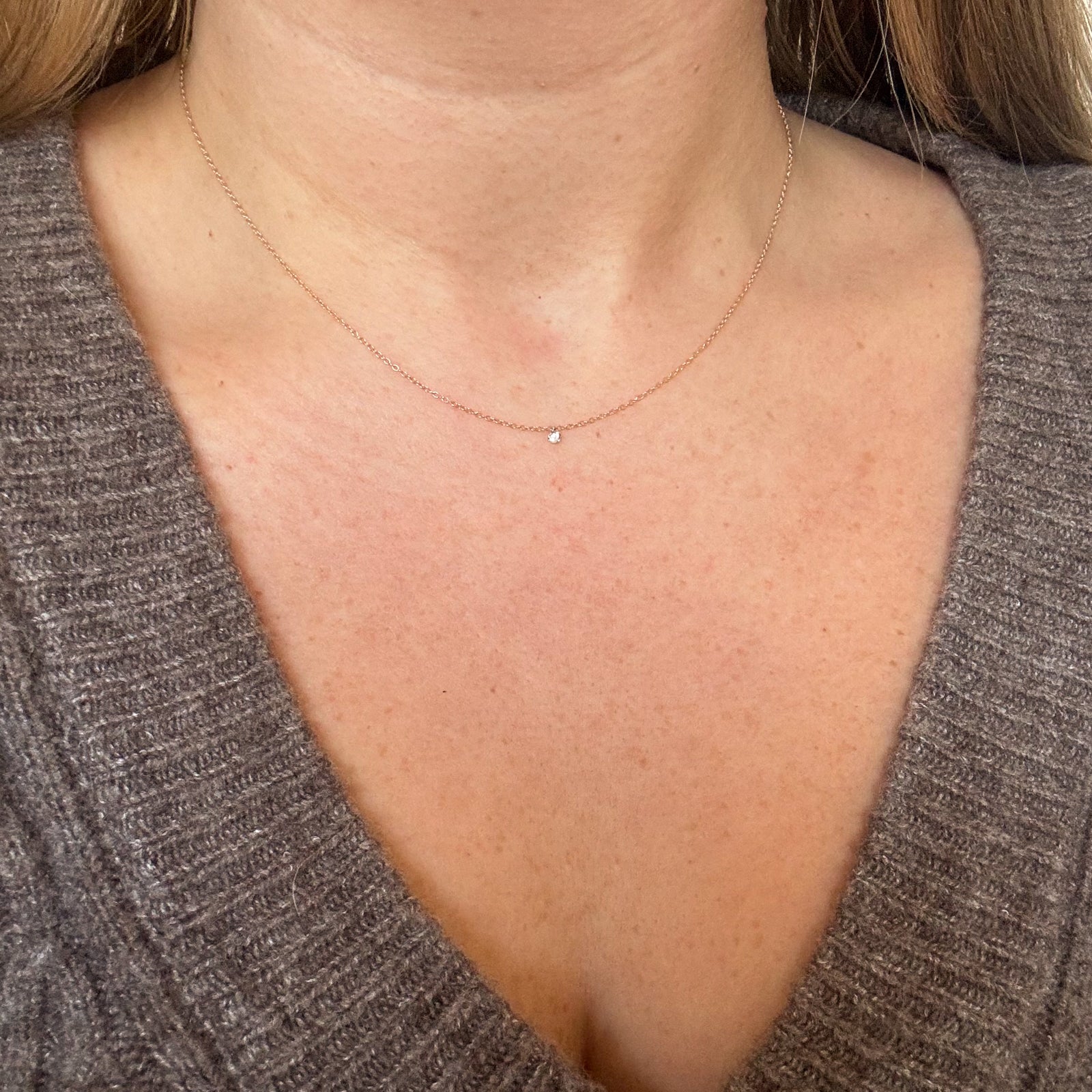 Diamond Pendant Necklace | 0.07ct | 16"-17" |