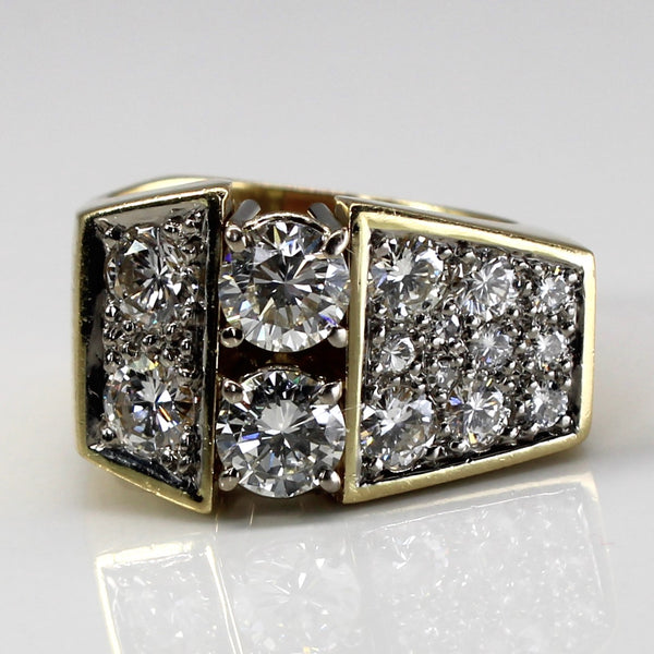 Cluster Diamond Heavy Gold Ring | 2.68ctw VS1/VS2 F/G | SZ 6.5 |