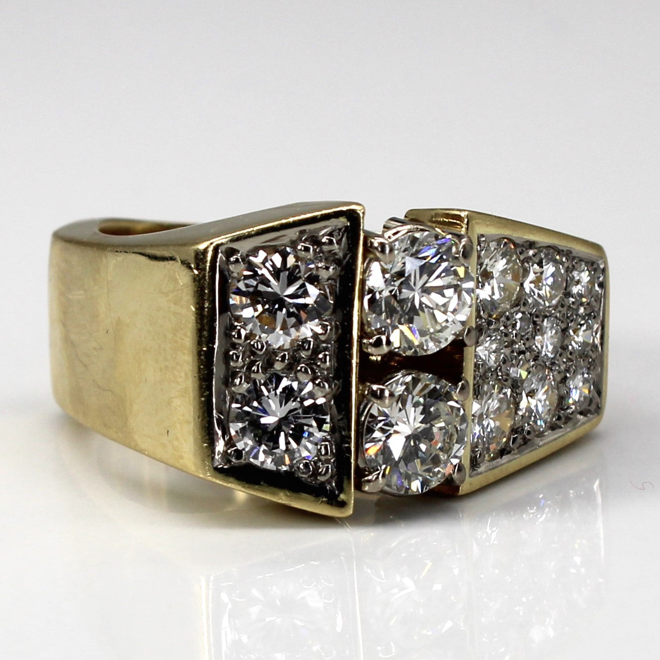 Cluster Diamond Heavy Gold Ring | 2.68ctw VS1/VS2 F/G | SZ 6.5 |