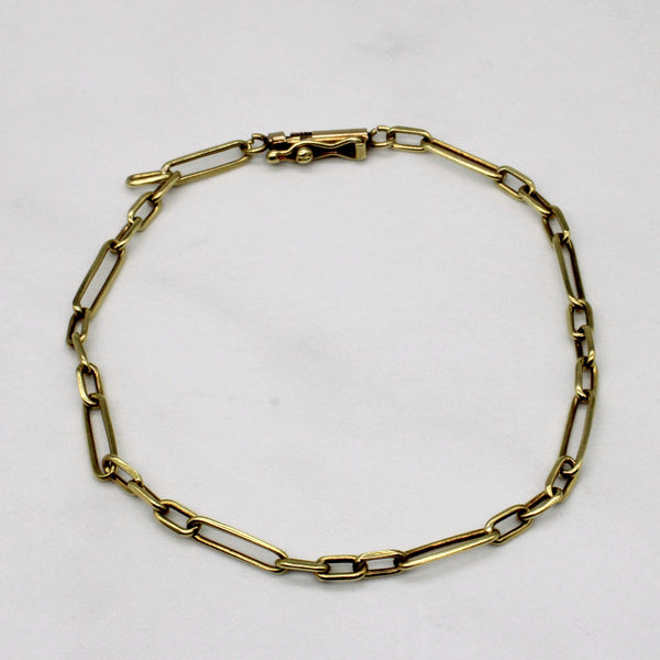 16k Yellow Gold Soft Rectangle Link Bracelet | 7.5