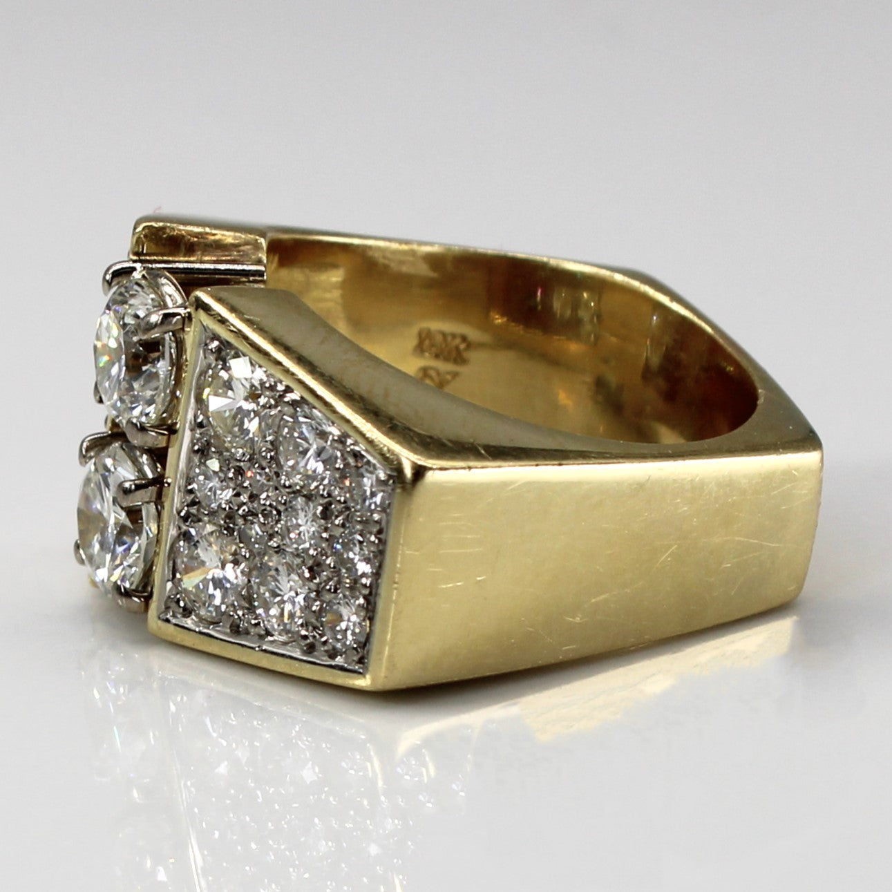 Cluster Diamond Heavy Gold Ring | 2.68ctw VS1/VS2 F/G | SZ 6.5 |