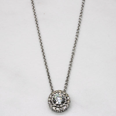 Illusion Set Diamond Pendant & Necklace | 0.94ctw | 20