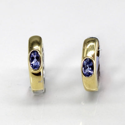 Two Tone Gold Huggie Earrings | 0.84ctw |