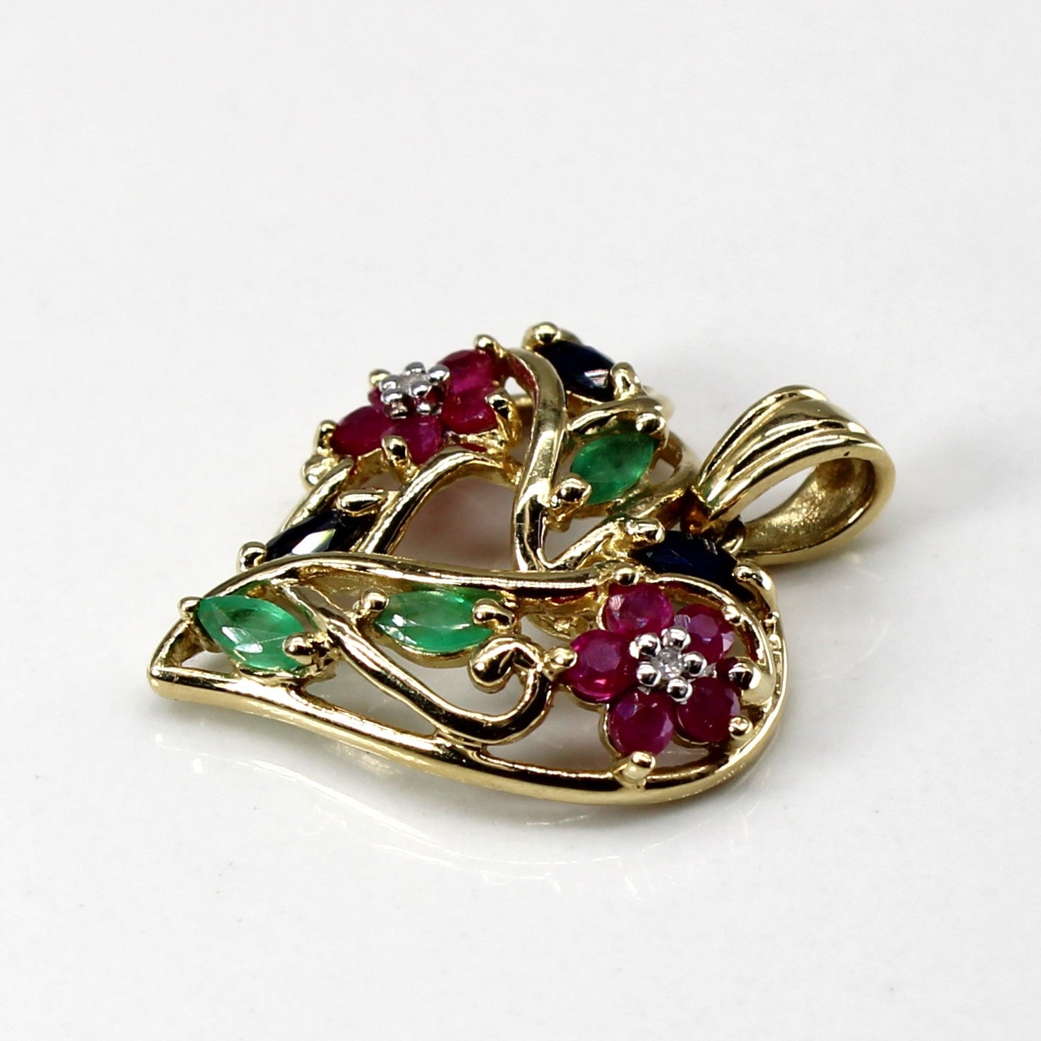 Multi Gemstone Heart Pendant | 0.61ctw |