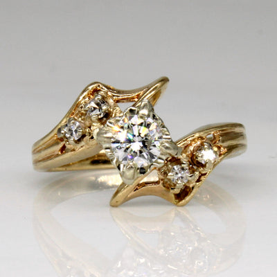 Diamond Cross Over Ring | 0.32ctw | SZ 4.5 |