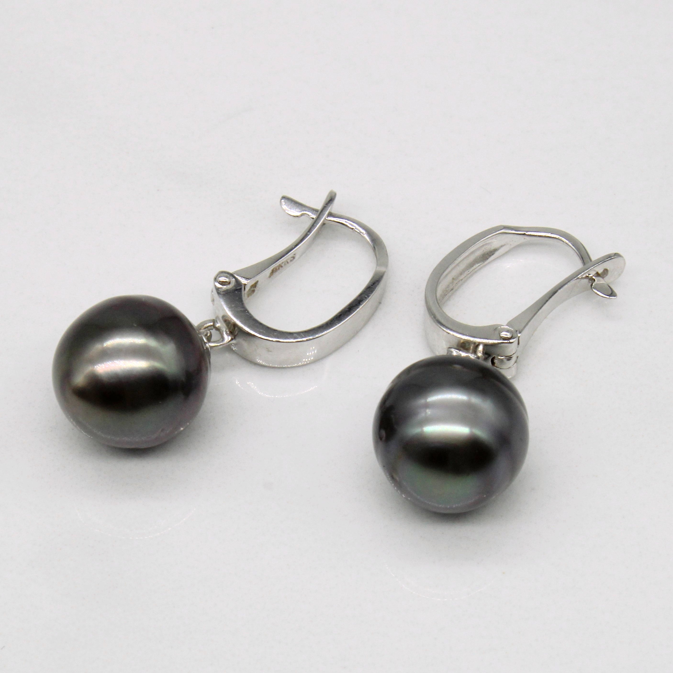 'Birks' Drop Pearl Earrings