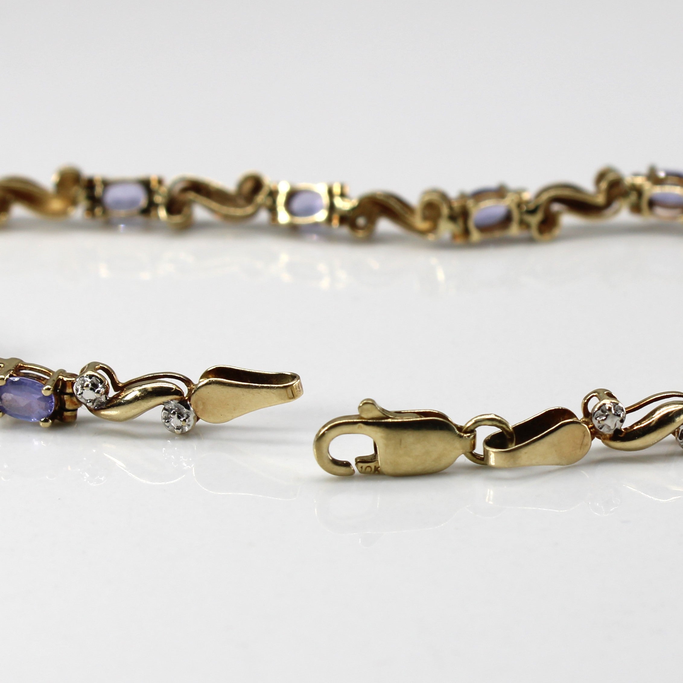 Tanzanite & Diamond Chain Bracelet | 1.65ct | 0.005ctw | 7"|