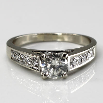 Solitaire with Accents Diamond Ring | 0.82ctw VS2/SI1 H/I | SZ 7.25 |