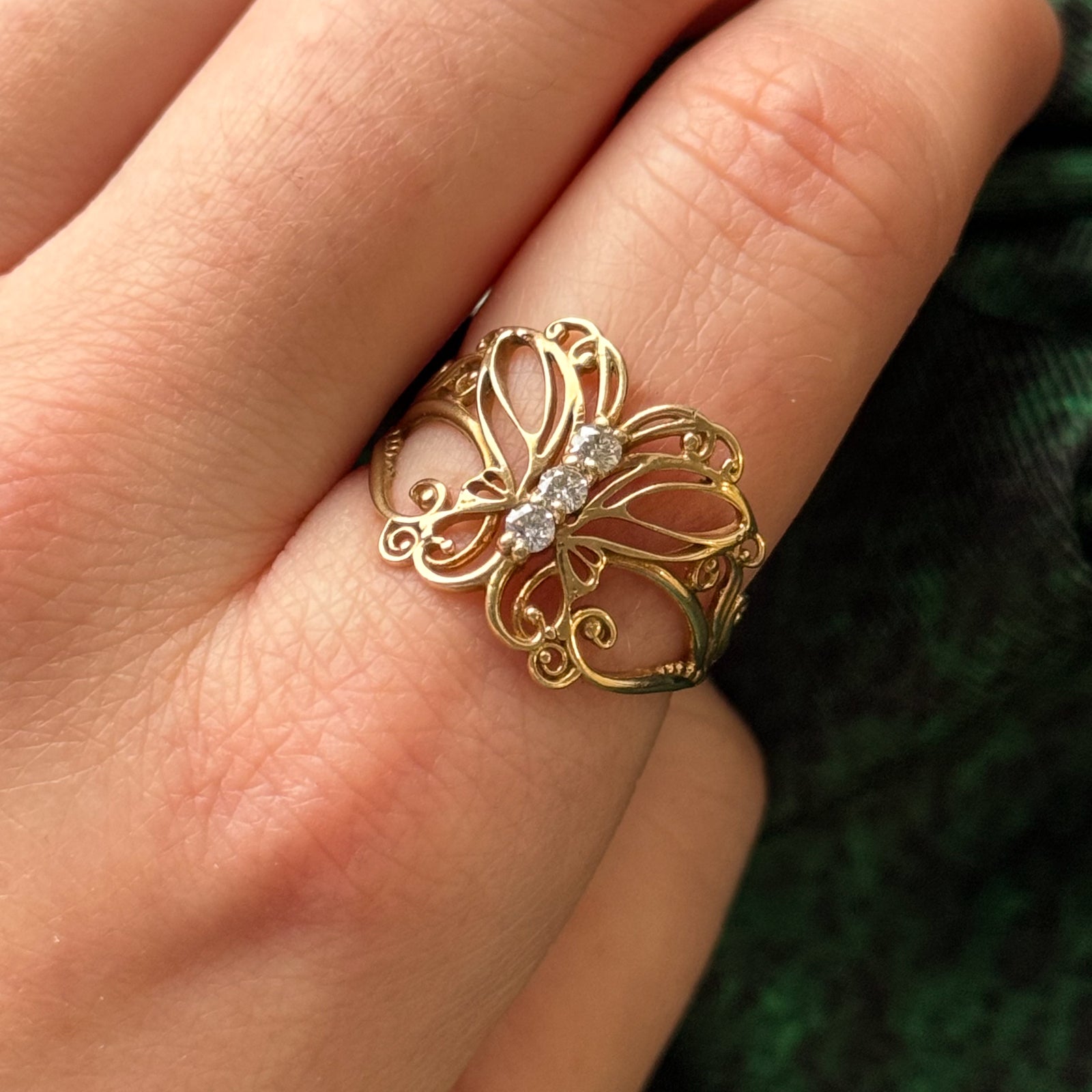 Diamond Butterfly Ring | 0.18ctw | SZ 8.75 |