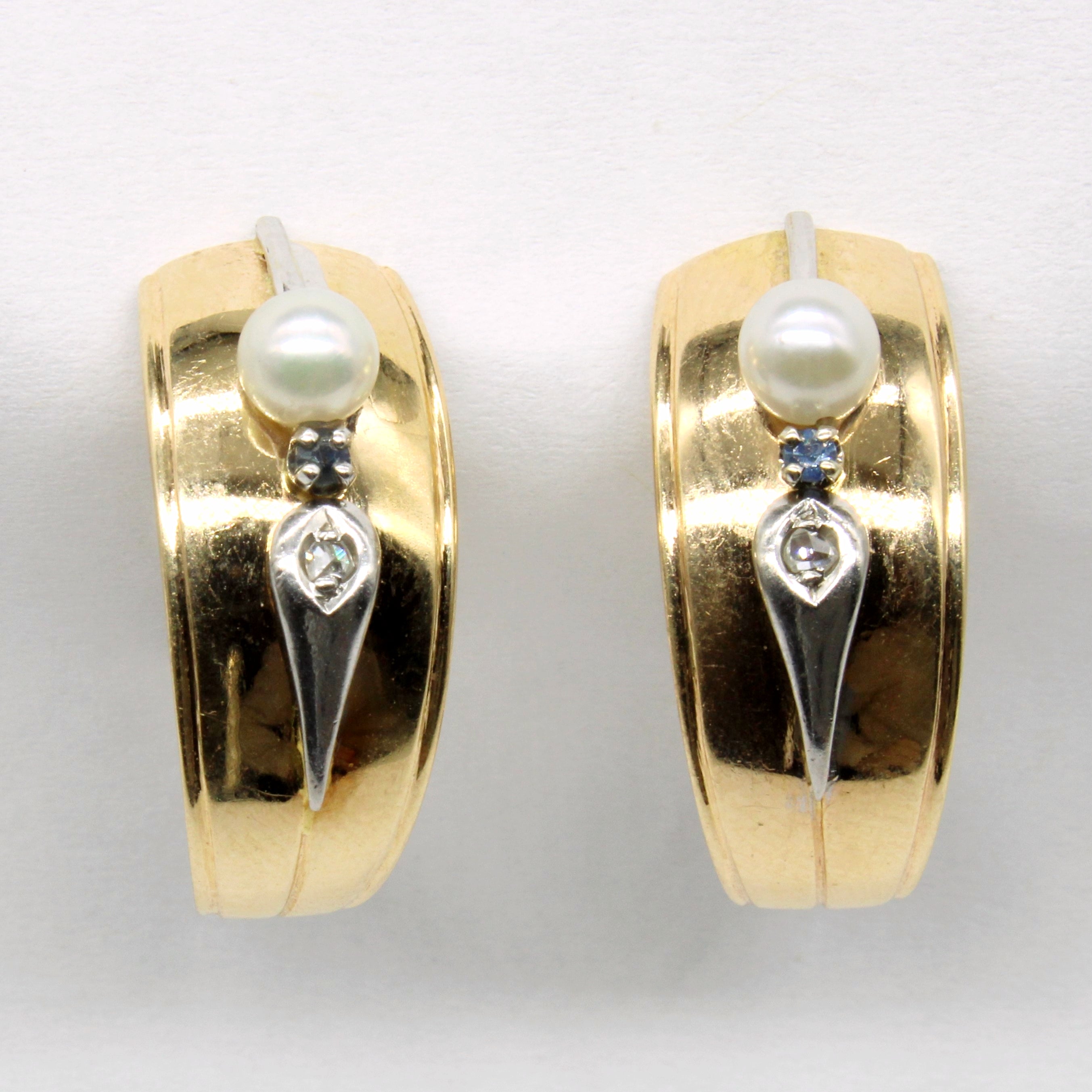 Multi Gem Half Hoop Earrings | 0.04ctw |