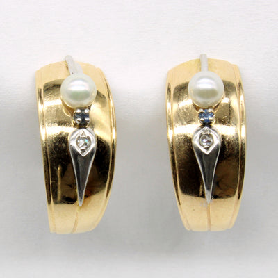 Multi Gem Half Hoop Earrings | 0.04ctw |