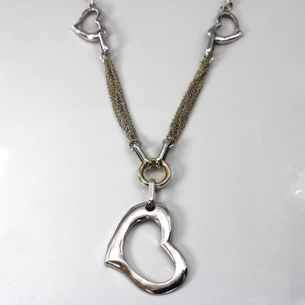 Heart Linked Cable Chain Necklace | 17