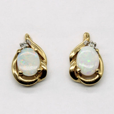 Opal & Diamond Earrings | 1.00ctw, 0.02ctw |