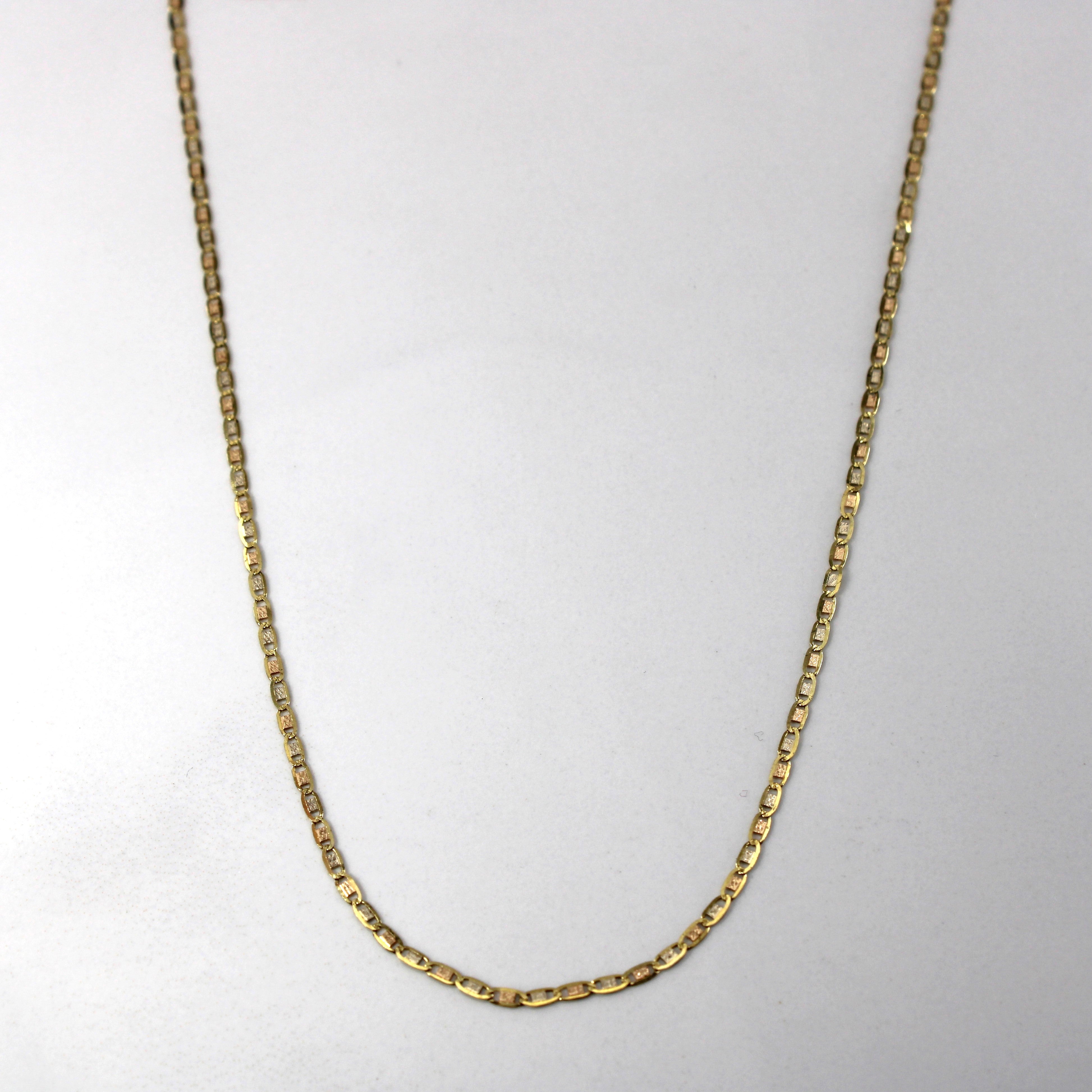 Tri Tone Gold Anchor Chain | 18"|