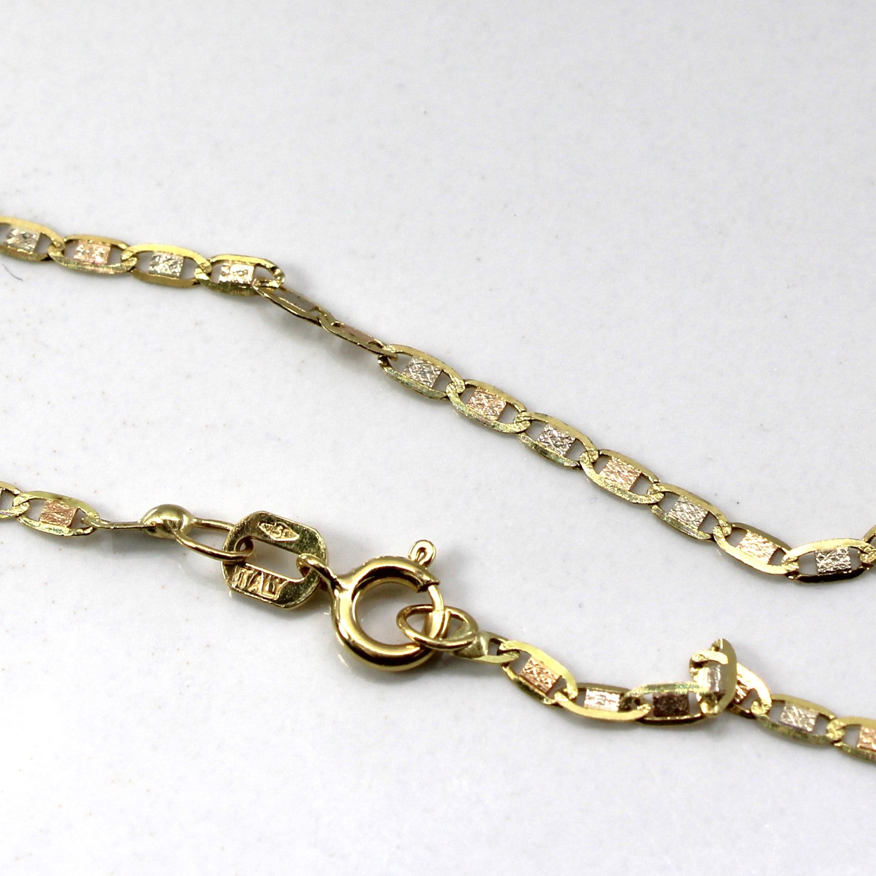 Tri Tone Gold Anchor Chain | 18"|