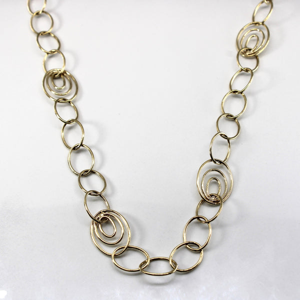10k Yellow Gold Rolo Link Long Chain | 46