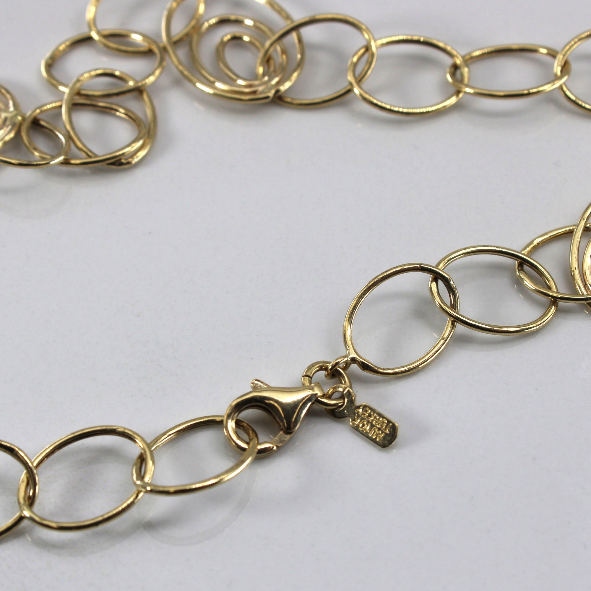 10k Yellow Gold Rolo Link Long Chain | 46