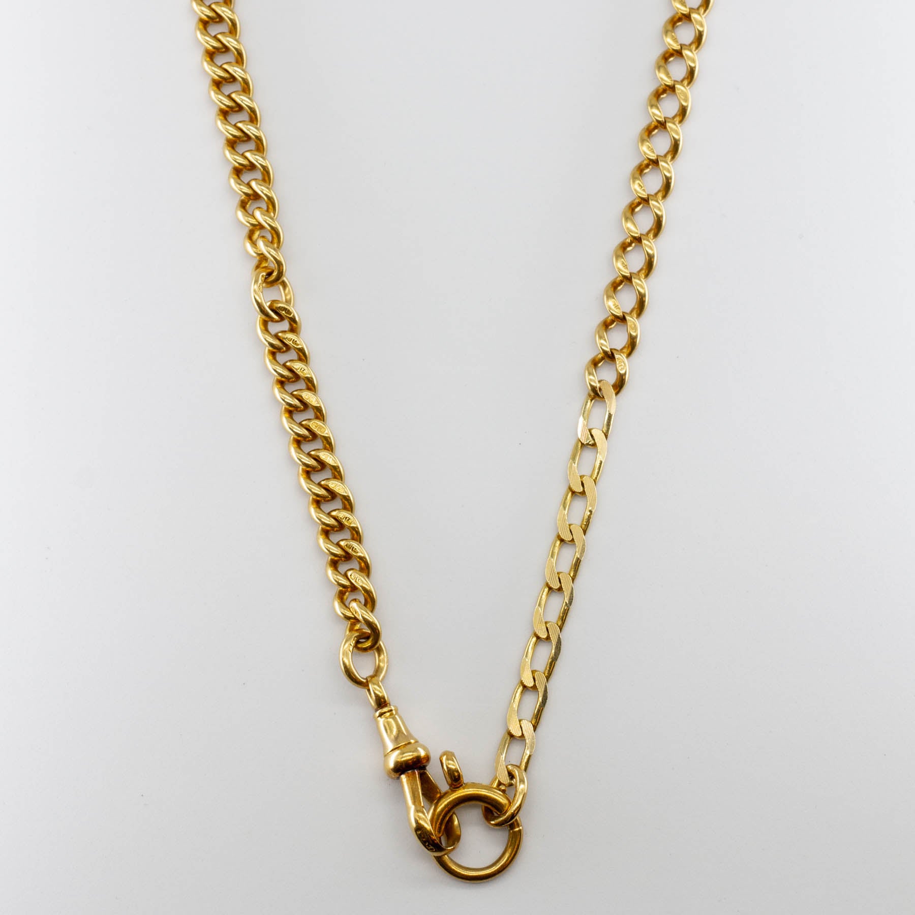 Victorian Watch Chain 18k Yellow Gold Curb Chain | 18" |