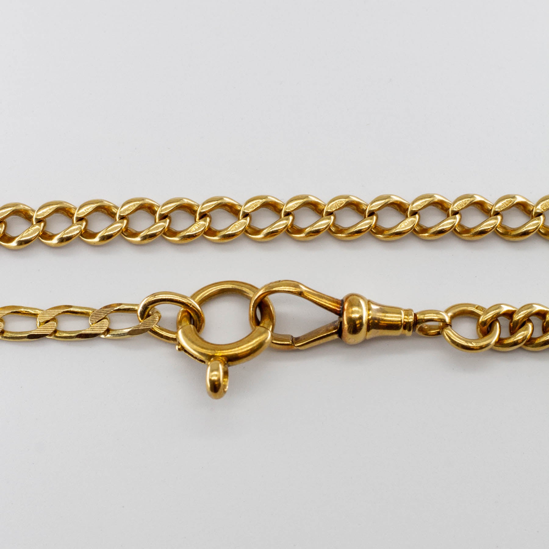 Victorian Watch Chain 18k Yellow Gold Curb Chain | 18" |