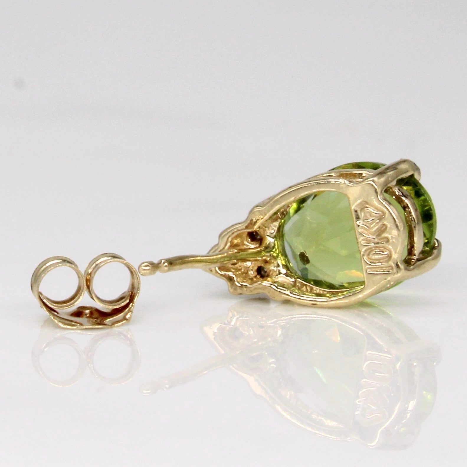 Peridot & Diamond Earrings | 2.10ctw, 0.03ctw |