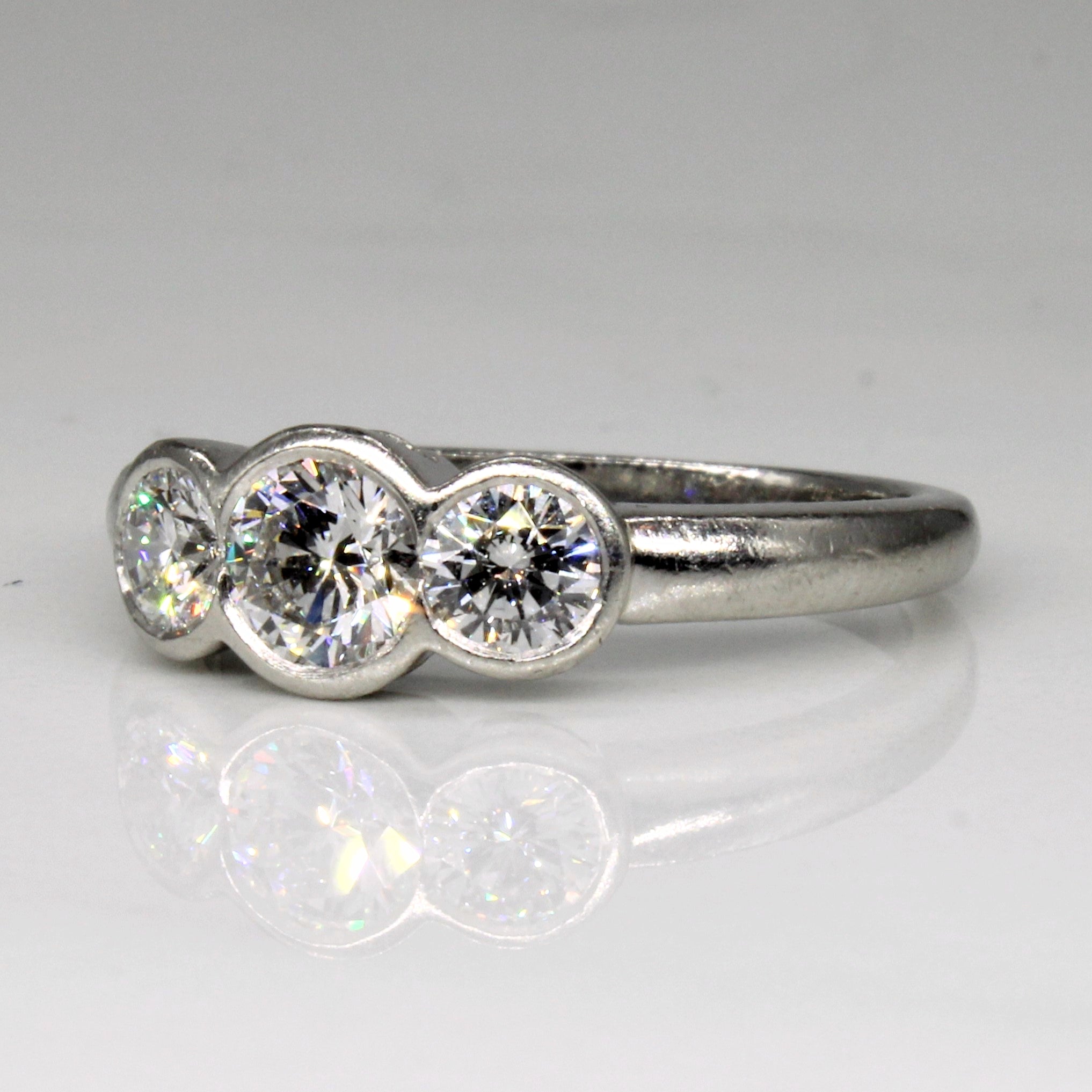 Three Stone Diamond Engagement Ring | 0.96ctw | SZ 7 |