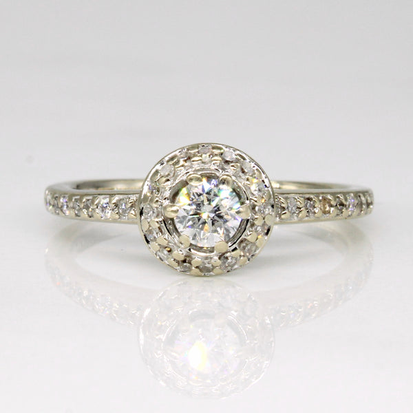 Diamond Halo Engagement Ring | 0.35ctw | SZ 5.25 |