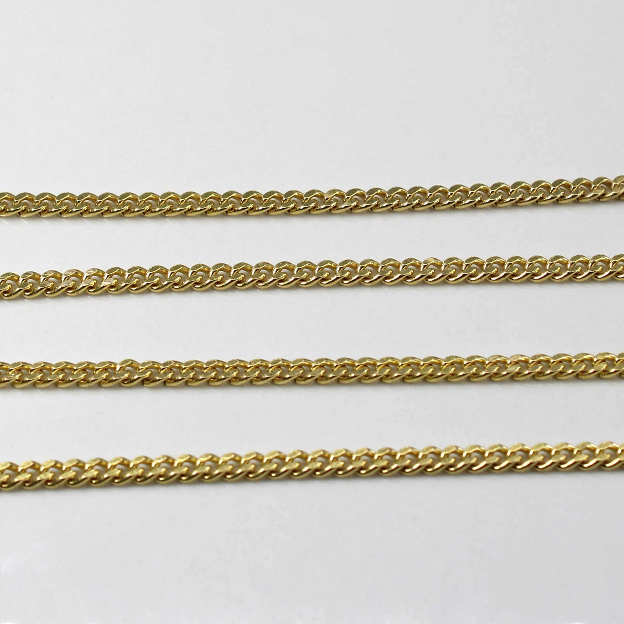Chaîne à maillons gourmette en or jaune 14 carats | 22 pouces |