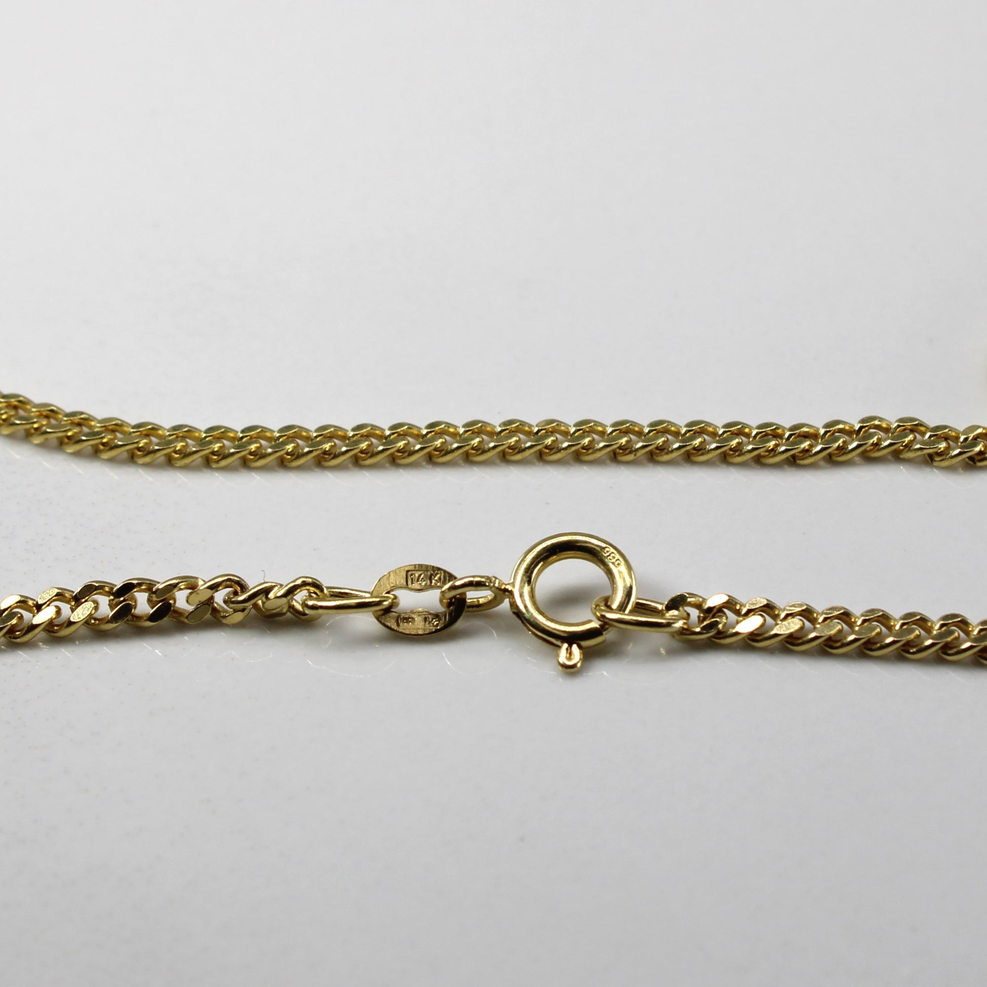 14k Yellow Gold Curb Link Chain | 22
