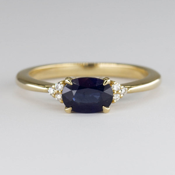 '100 Ways' 14k Yellow Gold East West Sapphire and Diamond Ring | 1.03ct | SZ 7