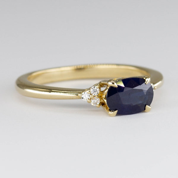 100 Ways' 14k Yellow Gold East West Sapphire and Diamond Ring | 1.03ct | SZ 7