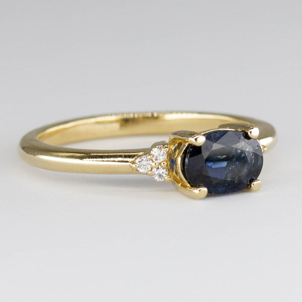 100 Ways 14k Yellow Gold East West Sapphire and Diamond Ring | 0.80ct | SZ 7