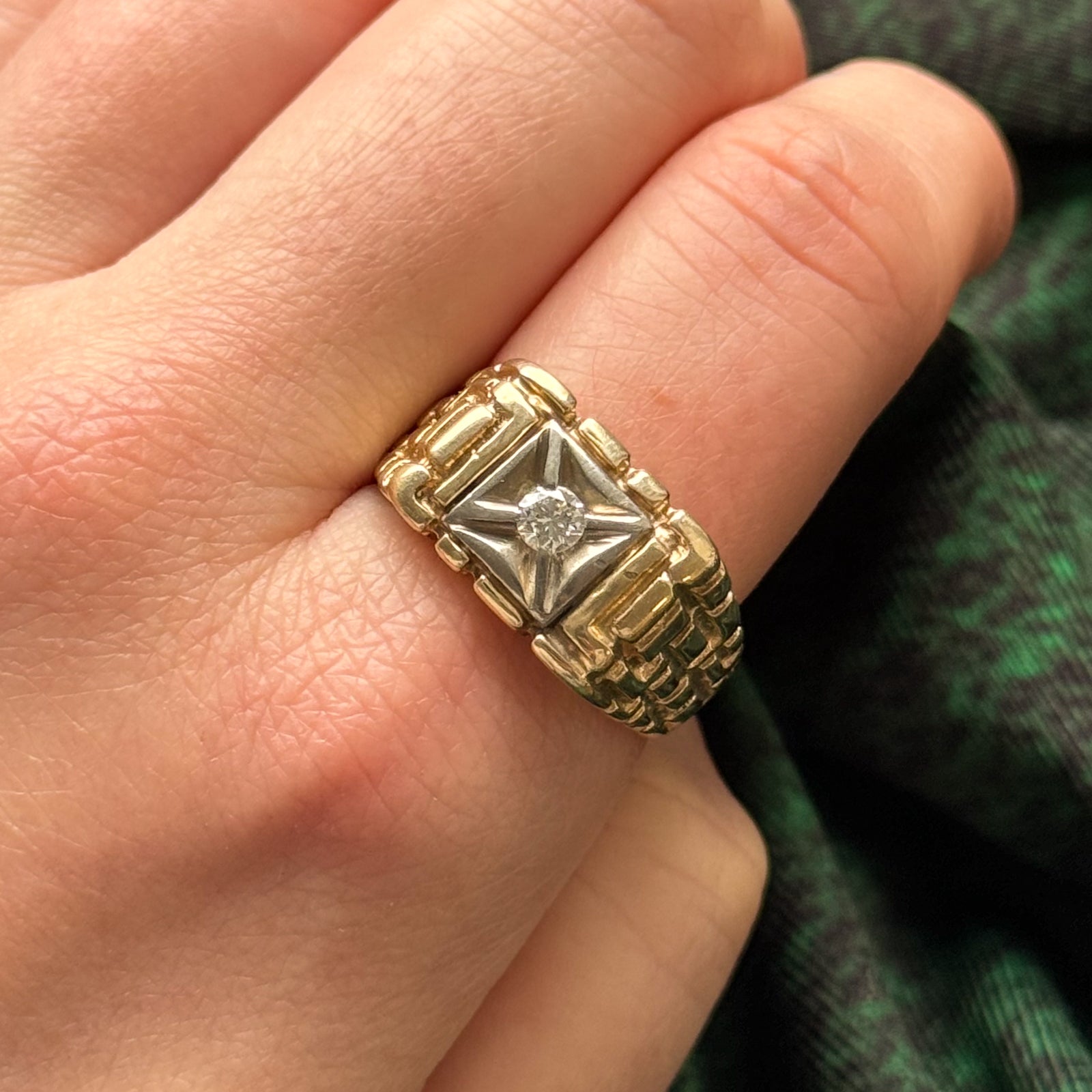 Diamond Textured Ring | 0.18ct | SZ 11.25 |