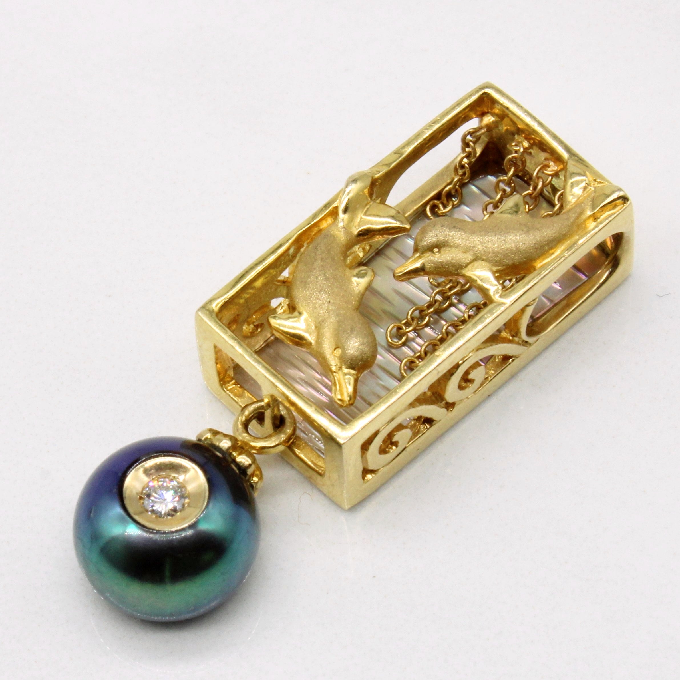 Multi Gem Dolphin 14k Pendant | 3.05ctw |