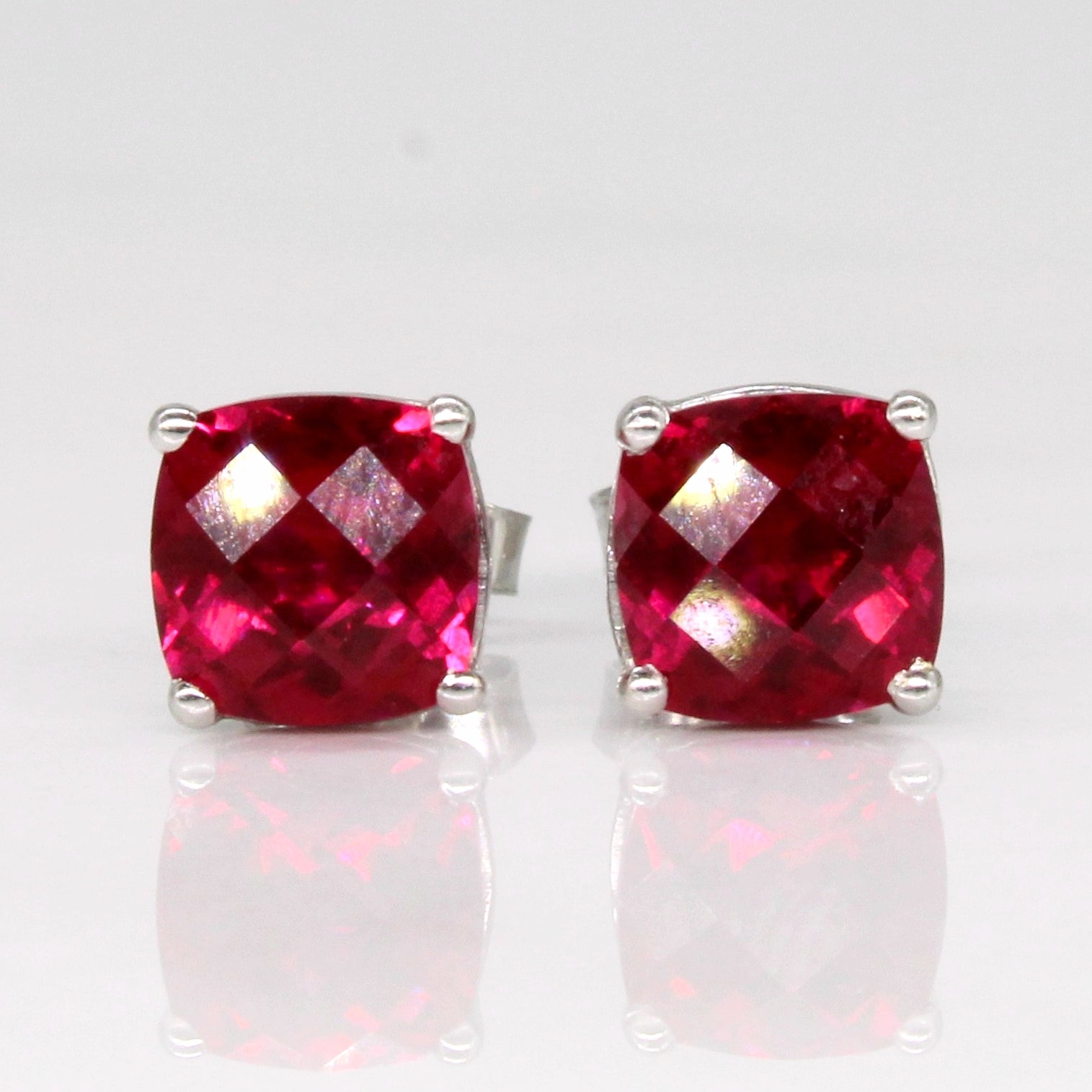 Synthetic Ruby Earrings | 2.50ctw |