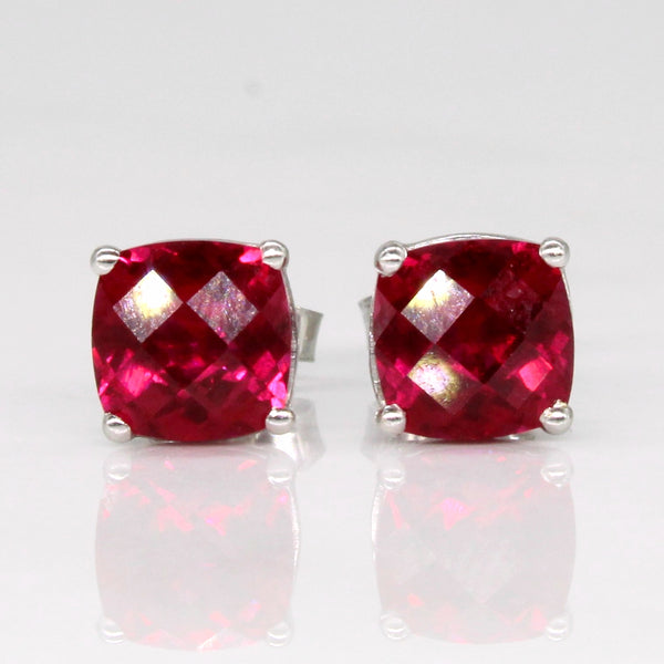 Synthetic Ruby Earrings | 2.50ctw |