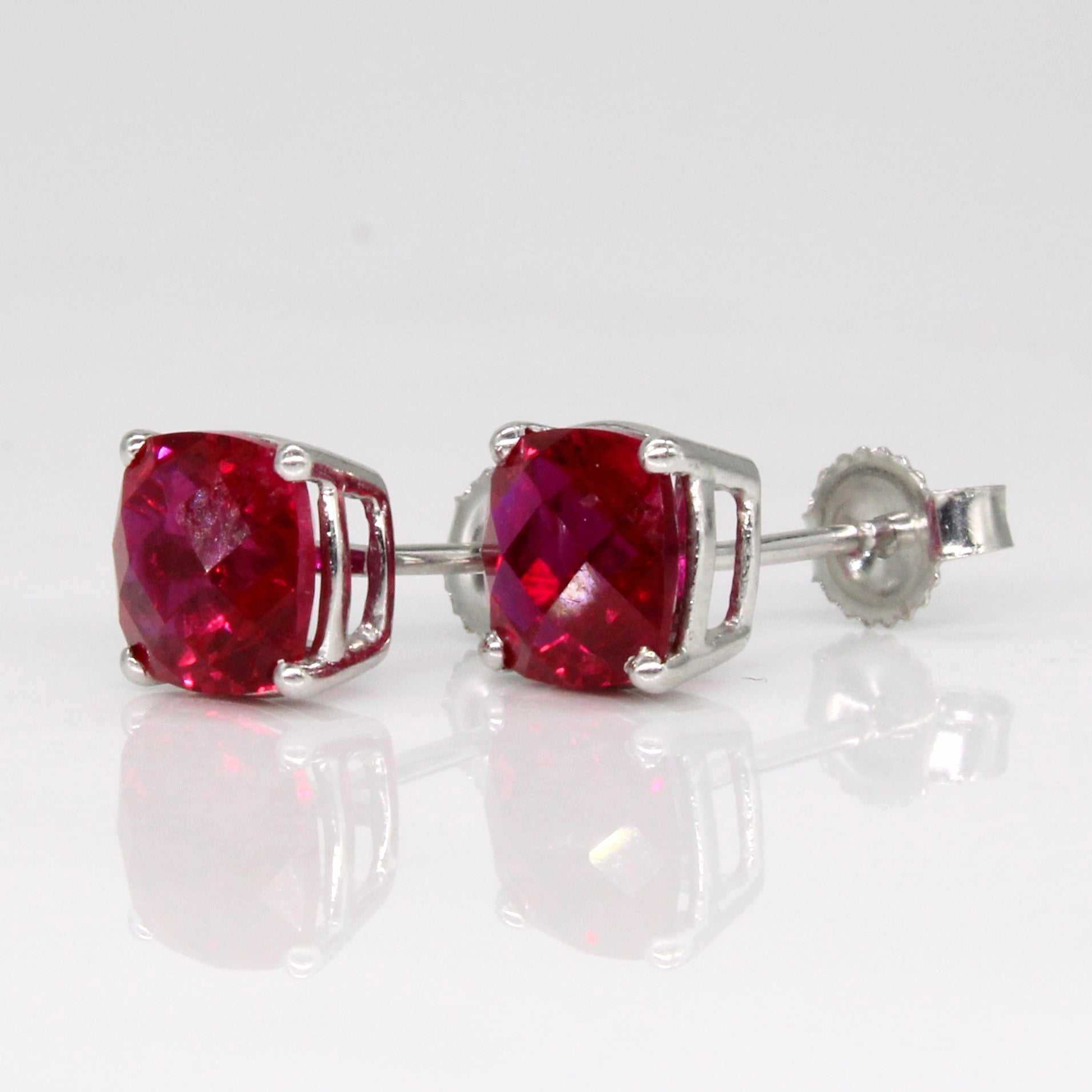 Synthetic Ruby Earrings | 2.50ctw |