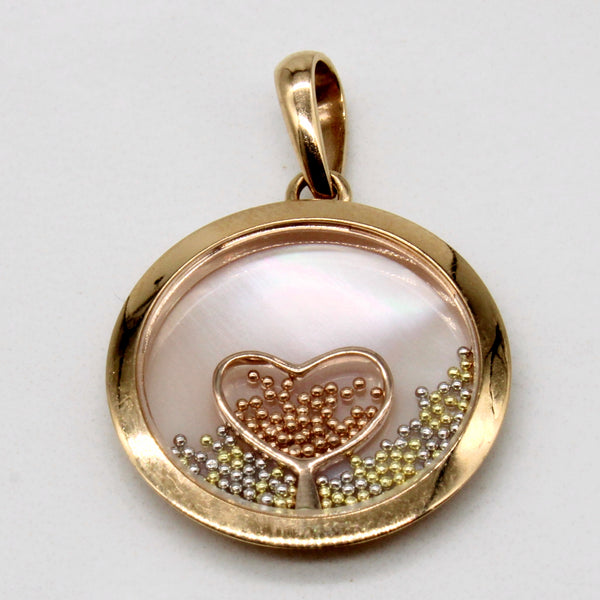 Mother of Pearl Heart & Bead 18k Pendant | 2.00ct |
