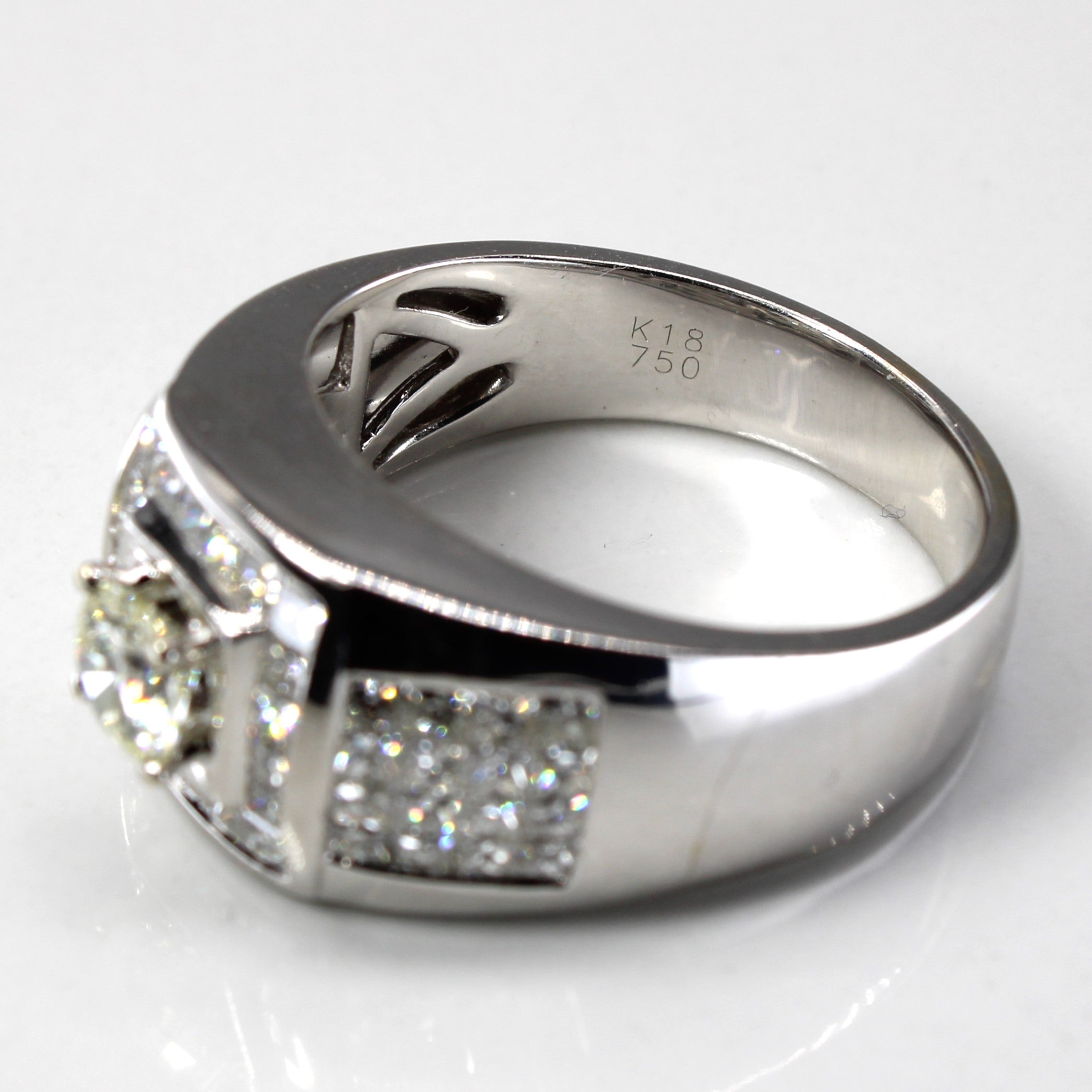 Cluster Set Multi Diamond Wide Ring | 1.67ctw VS1/VS2 K/L | SZ 10 |