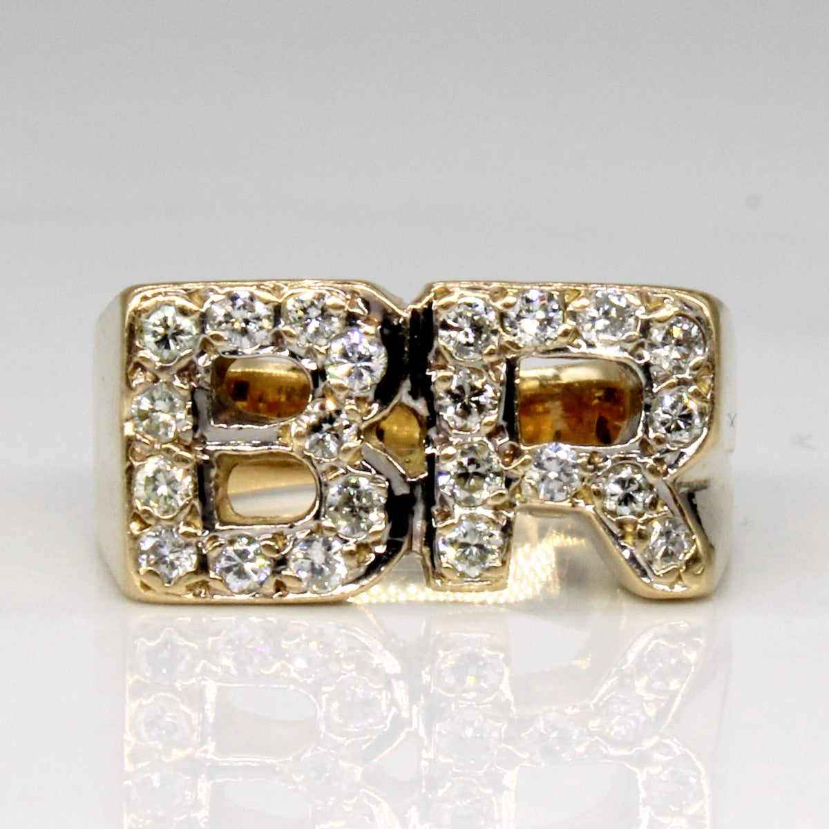 Letter charm cut 18k. gold + diamonds | Mila Silver, image size:1200x1200