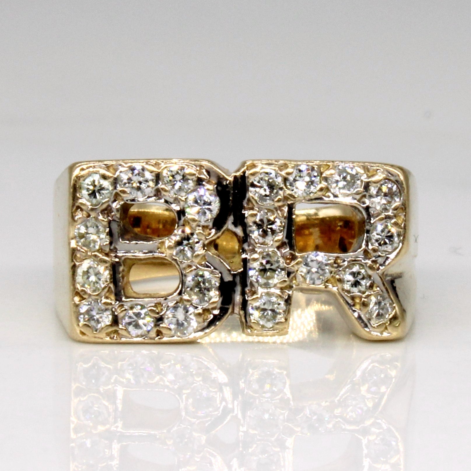 Diamond 'B.R.' Initial Ring | 0.33ctw | SZ 3 |