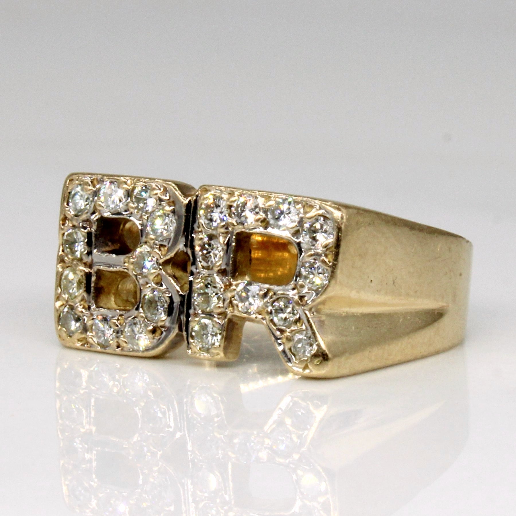 Diamond 'B.R.' Initial Ring | 0.33ctw | SZ 3 |
