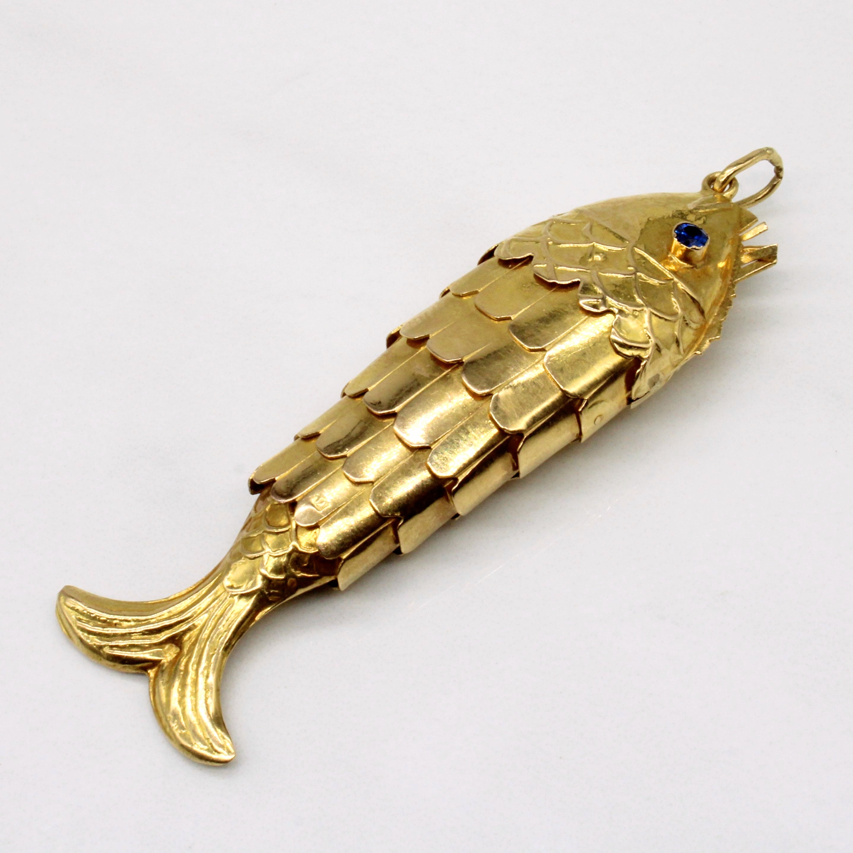 Glass Eye Fish 18k Pendant | 0.10ctw |