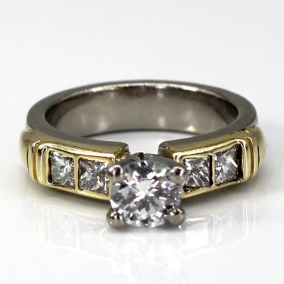 High Set Solitaire with Accents Diamond Ring | 1.44ctw SI2/I1 F/G | SZ 5.75 |