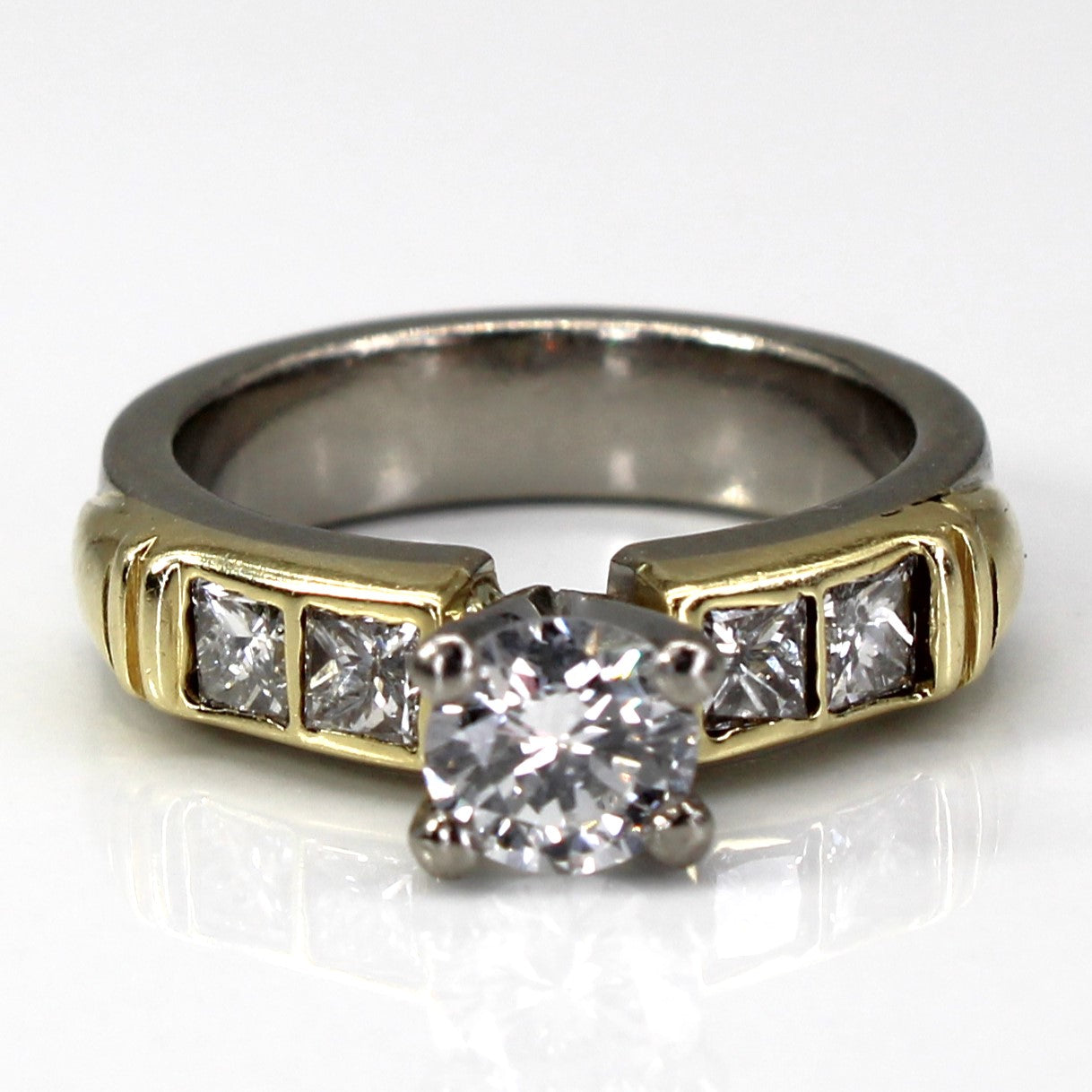 High Set Solitaire with Accents Diamond Ring | 1.44ctw | SZ 5.75 |