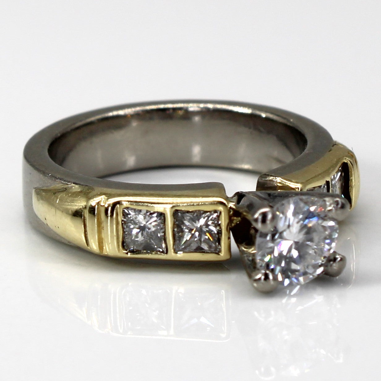 High Set Solitaire with Accents Diamond Ring | 1.44ctw | SZ 5.75 |