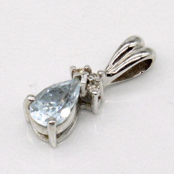 Aquamarine & Diamond 14k Pendant | 0.50ct, 0.03ctw |