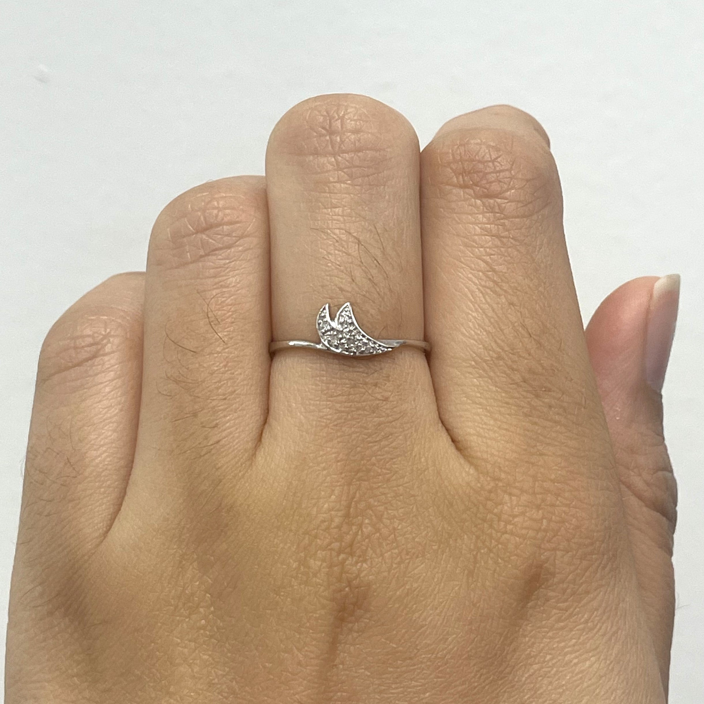 Bague sertie de diamants | 0,03 ct | Taille 6,75 | 