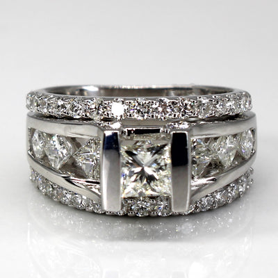 High Set Multi Diamond Engagement Ring | 3.00ctw VS1 J/K | SZ 7.25 |